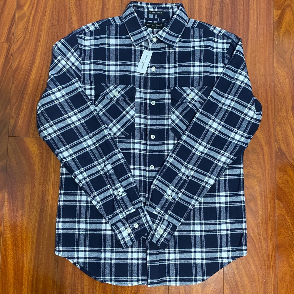 Banana Republic Small Blue Button Up Flannel Men